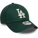 casquette-courbee-verte-ajustable-9forty-visor-script-los-angeles-dodgers-mlb-new-era