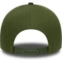 casquette-courbee-verte-et-marron-snapback-9forty-e-frame-suede-visor-los-angeles-dodgers-mlb-new-era