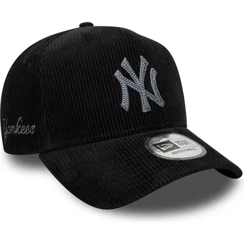 Casquette courbée noire ajustable 9FORTY E Frame Cord New York Yankees MLB New Era