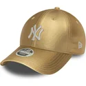casquette-courbee-doree-ajustable-pour-femme-9forty-metallic-new-york-yankees-mlb-new-era