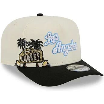 Casquette courbée beige et noire snapback 9FIFTY A Frame Precurved Hardwood Classics Los Angeles Lakers NBA New Era