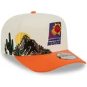 casquette-courbee-beige-et-orange-snapback-9fifty-a-frame-precurved-hardwood-classics-phoenix-suns-nba-new-era