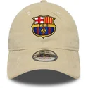 casquette-courbee-beige-ajustable-fc-barcelona-laliga-9twenty-cord-new-era