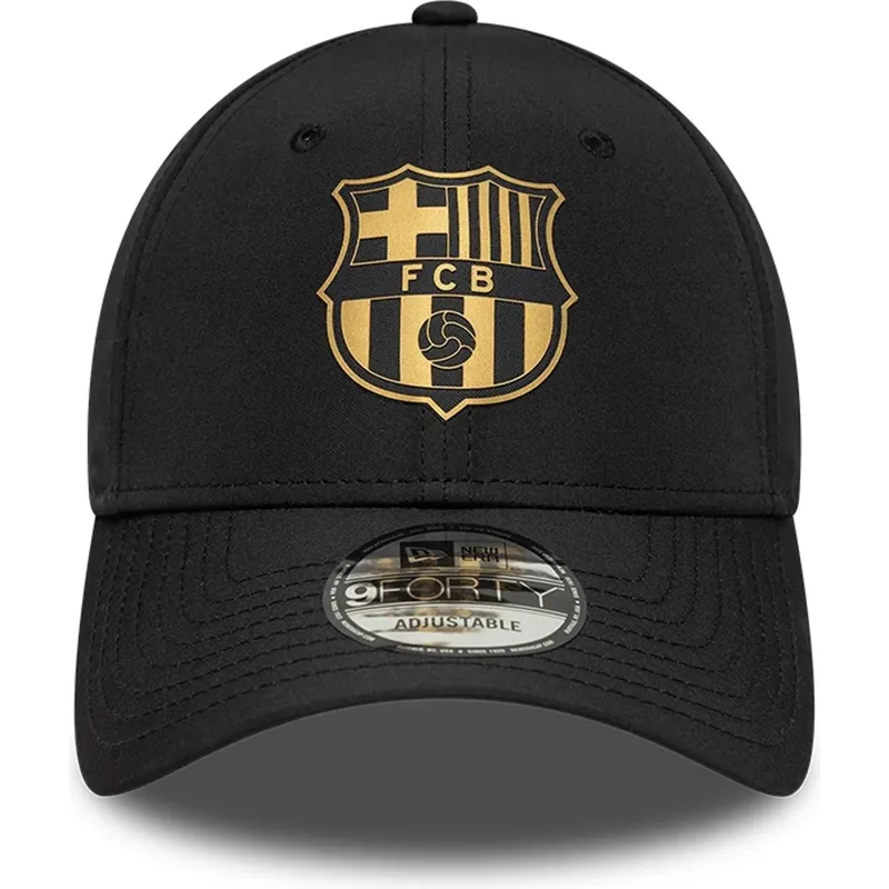 casquette-courbee-noire-ajustable-fc-barcelona-laliga-9forty-gold-new-era