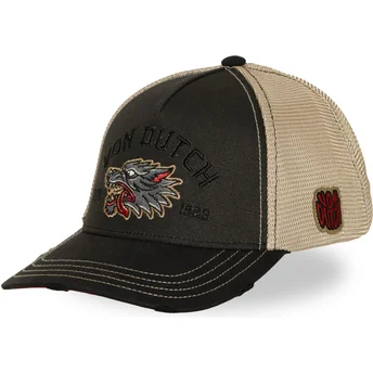 Casquette trucker noire et beige WILD12 Von Dutch