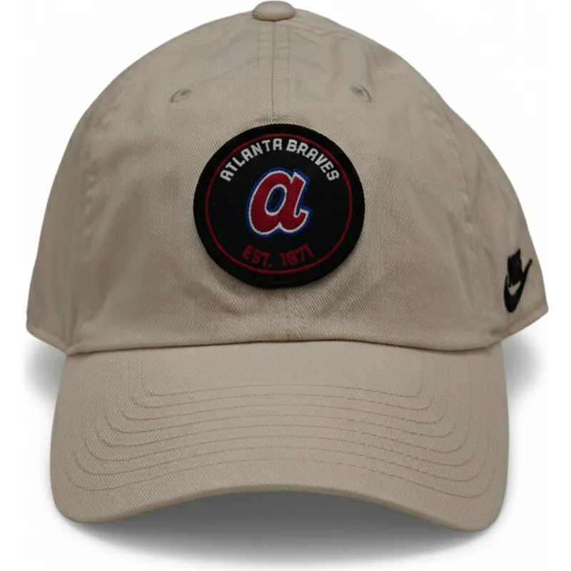casquette-courbee-beige-ajustable-club-unstructured-organic-cotton-atlanta-braves-mlb-nike