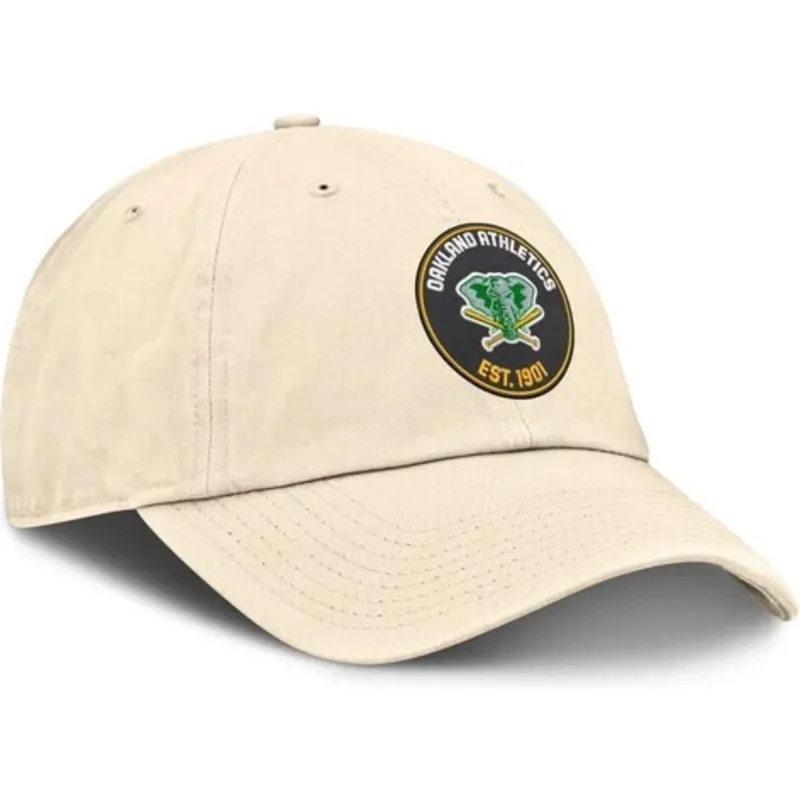 casquette-courbee-beige-ajustable-club-unstructured-organic-cotton-oakland-athletics-mlb-nike