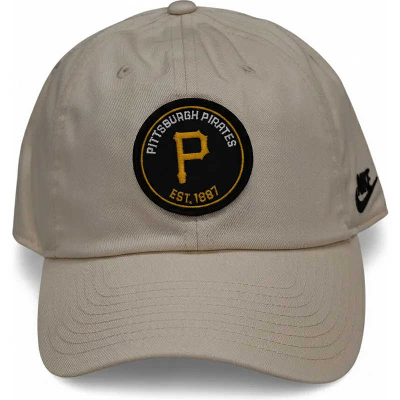 casquette-courbee-beige-ajustable-club-unstructured-organic-cotton-pittsburgh-pirates-mlb-nike