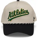 casquette-courbee-beige-et-noire-snapback-rise-structured-oakland-athletics-mlb-nike