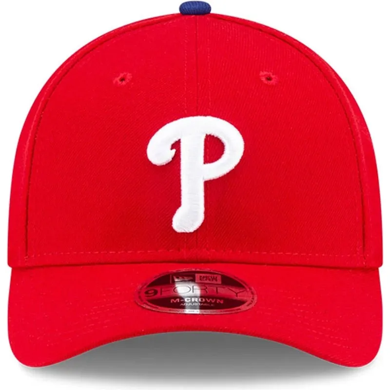 casquette-courbee-rouge-snapback-9forty-m-crown-player-replica-philadelphia-phillies-mlb-new-era