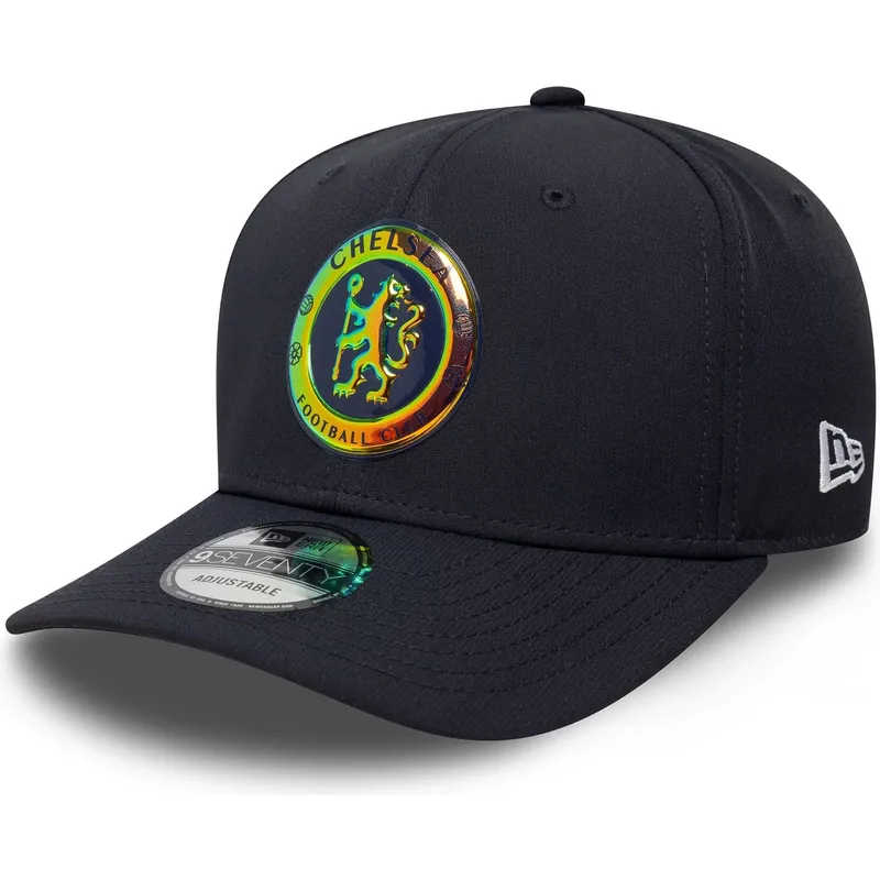 casquette-courbee-bleue-marine-snapback-9seventy-stretch-snap-iridiscent-chelsea-football-club-premier-league-new-era