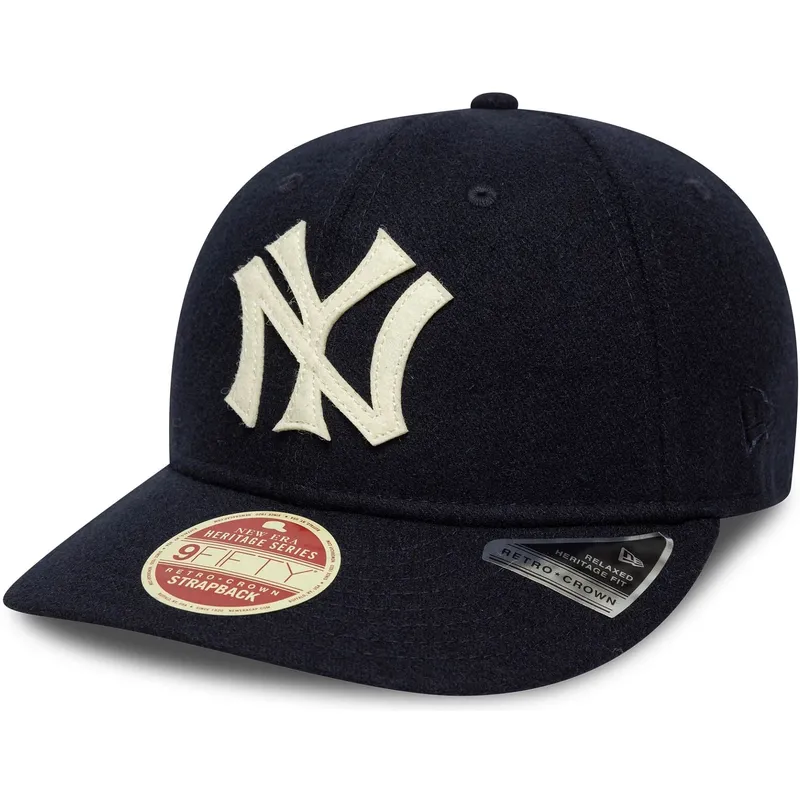 Casquette plate bleue marine ajustable 9FIFTY Tweed New Era