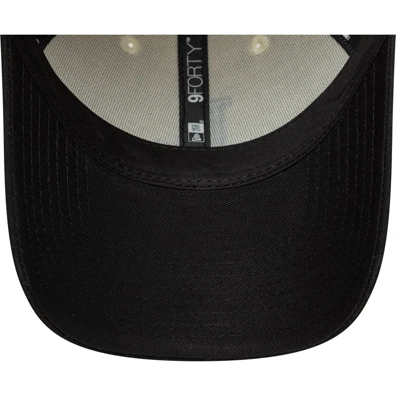 casquette-courbee-beige-et-noire-ajustable-9forty-colour-block-los-angeles-dodgers-mlb-new-era