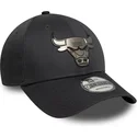 casquette-courbee-grise-snapback-9forty-metallic-chicago-bulls-nba-new-era