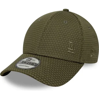 Casquette courbée verte snapback avec logo vert 9FORTY Mesh Flawless Los Angeles Dodgers MLB New Era