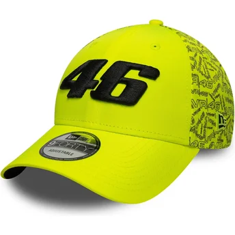 Casquette courbée jaune ajustable 9FORTY All Over Print Valentino Rossi VR46 MotoGP New Era
