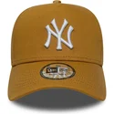 casquette-courbee-marron-snapback-9forty-e-frame-league-essential-new-york-yankees-mlb-new-era