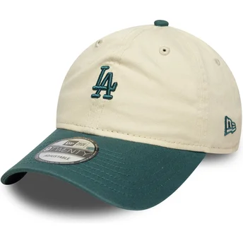 Casquette courbée beige et verte ajustable 9TWENTY Mini Washed Los Angeles Dodgers MLB New Era