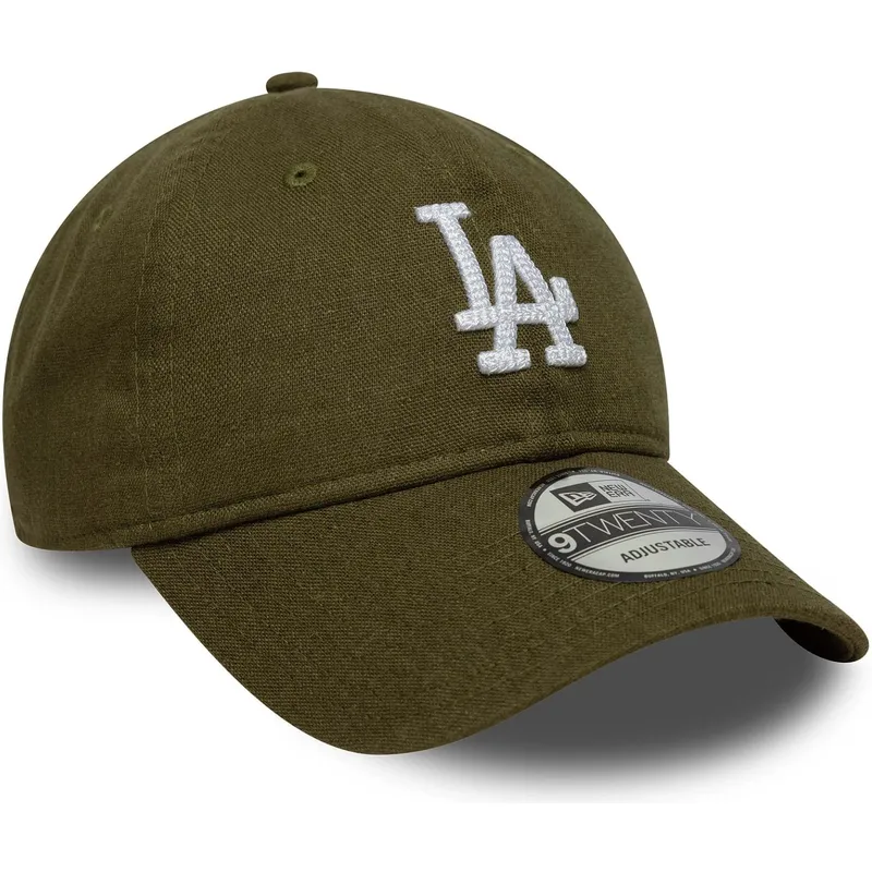 casquette-courbee-verte-ajustable-9twenty-linen-los-angeles-dodgers-mlb-new-era