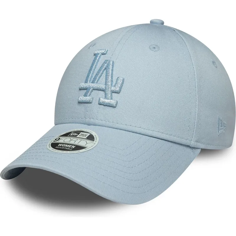 casquette-courbee-bleue-claire-ajustable-avec-logo-bleu-pour-femme-9forty-metallic-logo-los-angeles-dodgers-mlb-new-era