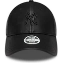 casquette-courbee-noire-ajustable-avec-logo-noir-pour-femme-9forty-pu-new-york-yankees-mlb-new-era