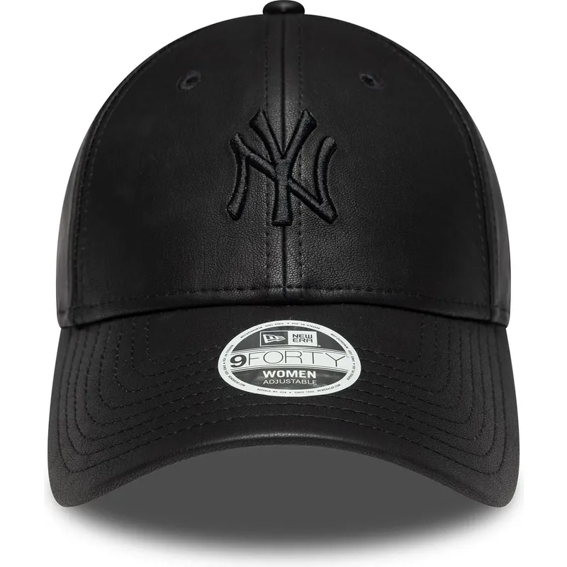 casquette-courbee-noire-ajustable-avec-logo-noir-pour-femme-9forty-pu-new-york-yankees-mlb-new-era