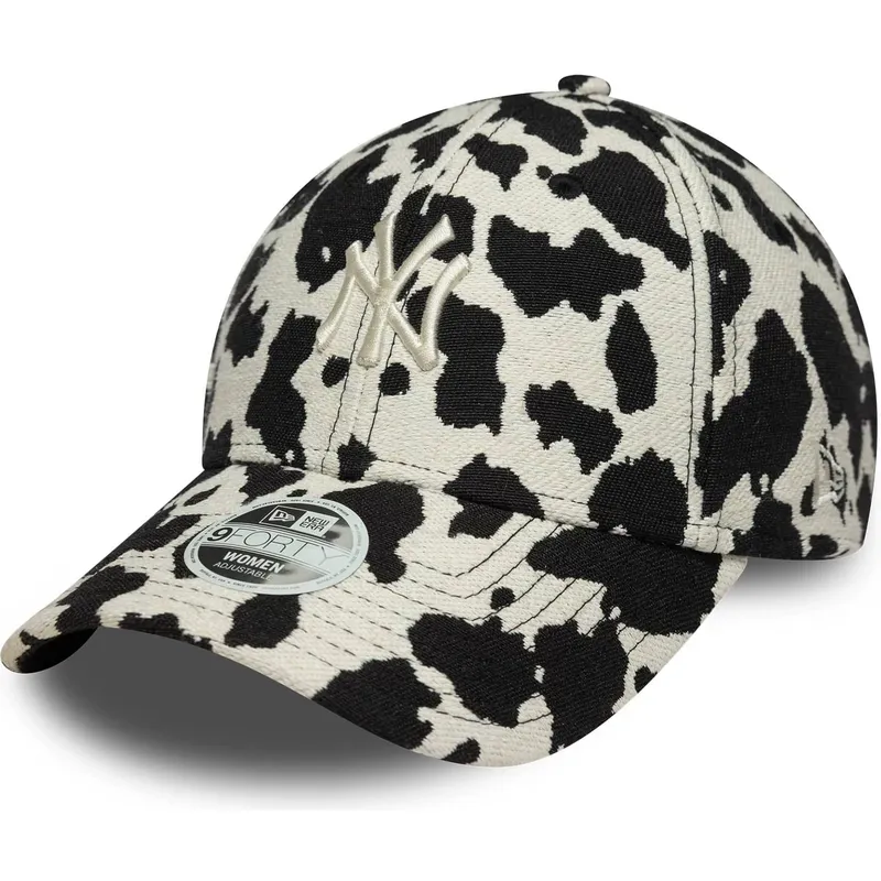 casquette-courbee-noire-et-blanche-ajustable-pour-femme-9forty-cow-midi-new-york-yankees-mlb-new-era