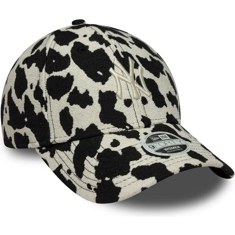 casquette-courbee-noire-et-blanche-ajustable-pour-femme-9forty-cow-midi-new-york-yankees-mlb-new-era