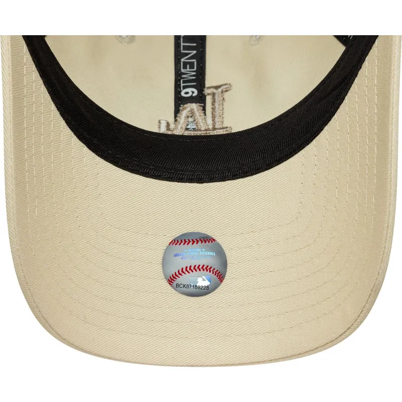 casquette-courbee-beige-ajustable-avec-logo-beige-pour-femme-9twenty-league-essential-midi-los-angeles-dodgers-mlb-new-era