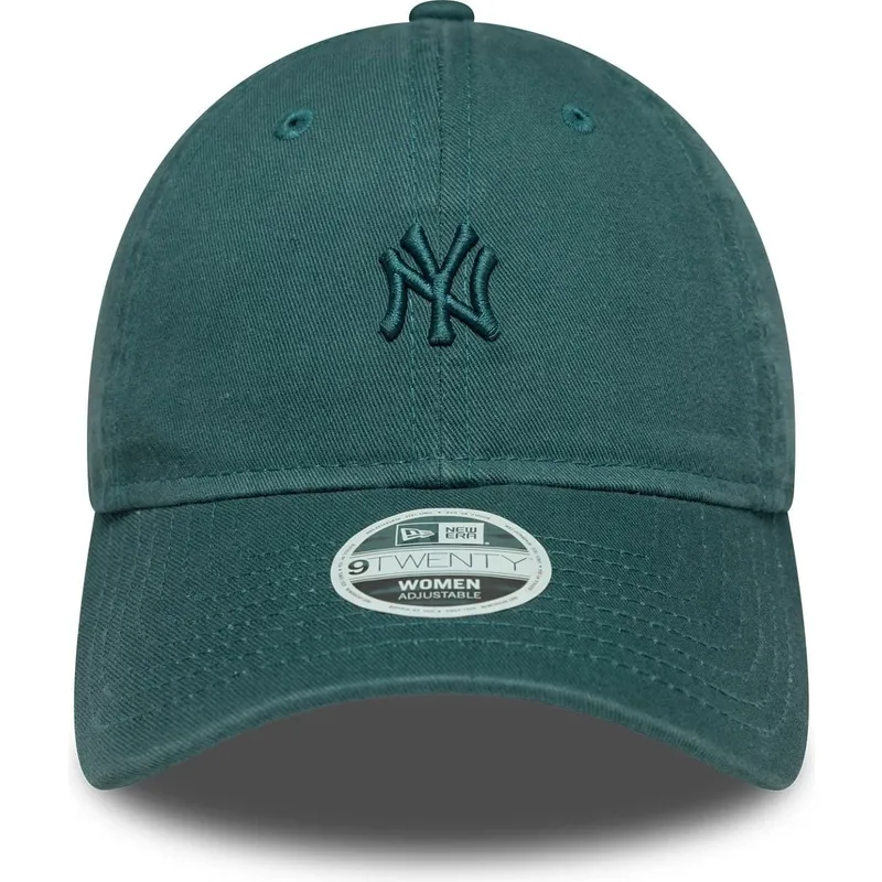 casquette-courbee-verte-ajustable-pour-femme-9twenty-washed-mini-new-york-yankees-mlb-new-era