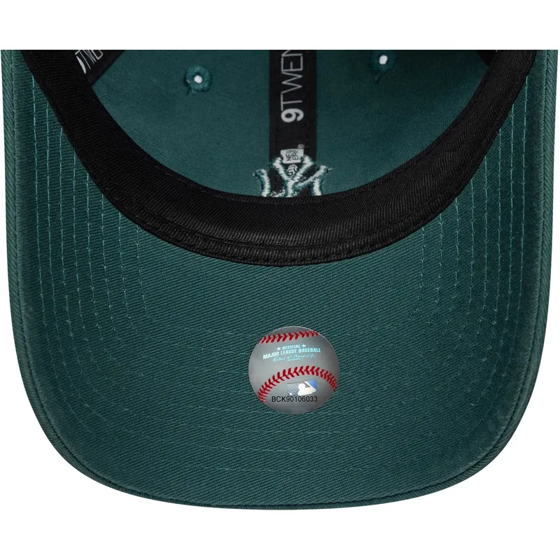 casquette-courbee-verte-ajustable-pour-femme-9twenty-washed-mini-new-york-yankees-mlb-new-era