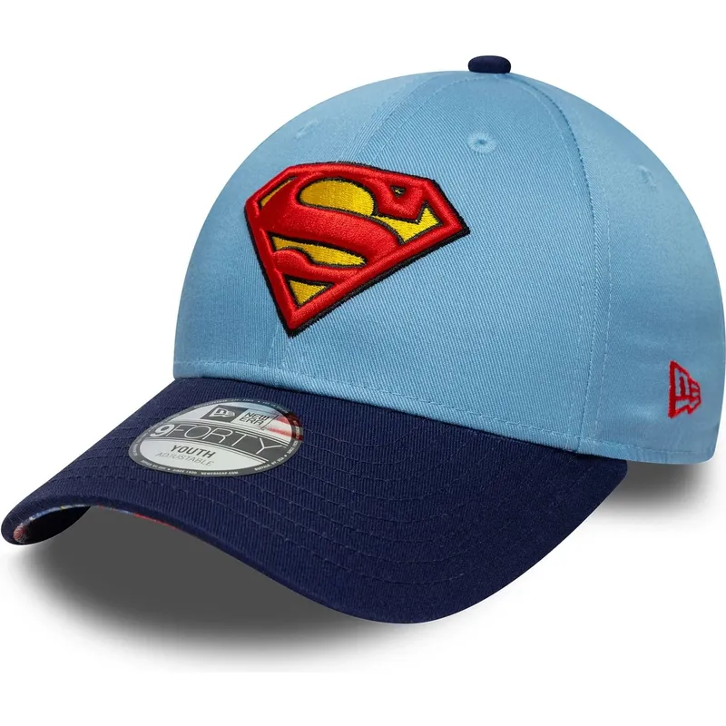 casquette-courbee-bleue-ajustable-pour-enfant-9forty-superman-dc-comics-new-era