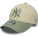 casquette-courbee-beige-et-verte-ajustable-pour-enfant-9forty-league-essential-new-york-yankees-mlb-new-era
