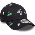 casquette-courbee-bleue-marine-ajustable-9forty-golf-all-over-print-new-era