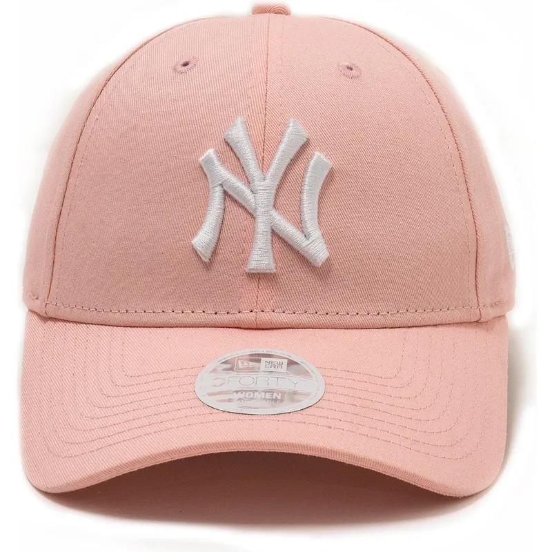 casquette-courbee-rose-ajustable-9forty-league-essential-new-york-yankees-mlb-new-era
