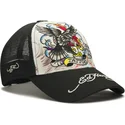 casquette-trucker-blanche-et-noire-tattoo-eagle-graphic-ed-hardy