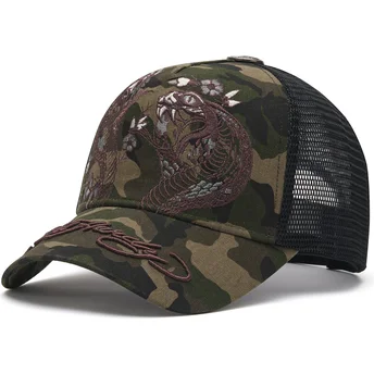 Casquette trucker camouflage 2 Snakes Ed Hardy
