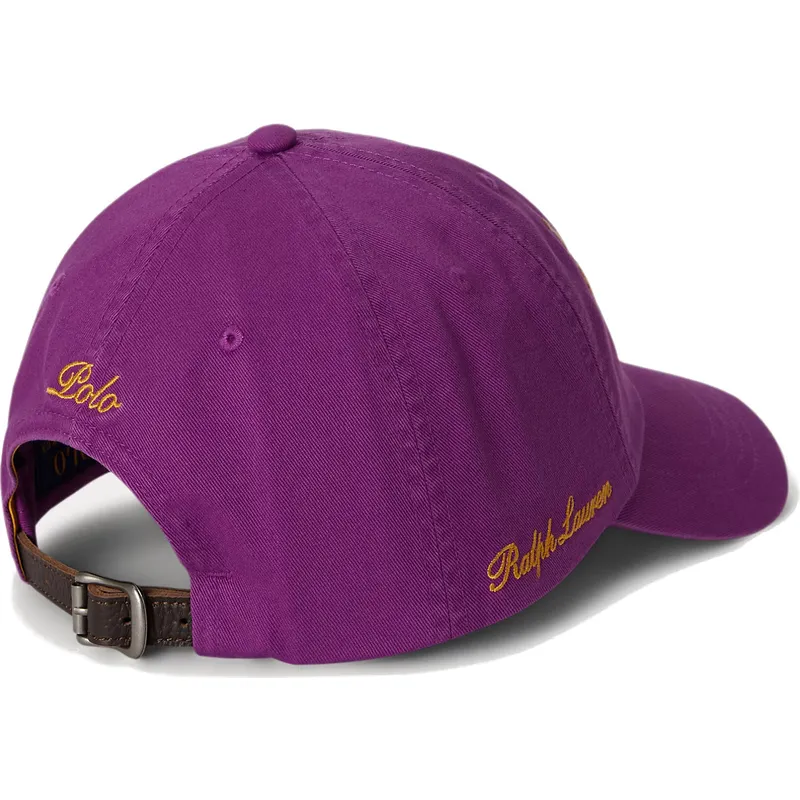 casquette-courbee-violette-ajustable-twill-triple-pony-polo-ralph-lauren