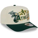 casquette-courbee-beige-et-verte-snapback-9fifty-a-frame-classic-oakland-athletics-mlb-new-era