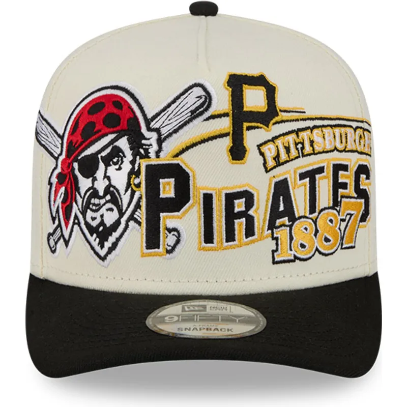 casquette-courbee-beige-et-noire-snapback-9fifty-a-frame-classic-pittsburgh-pirates-mlb-new-era