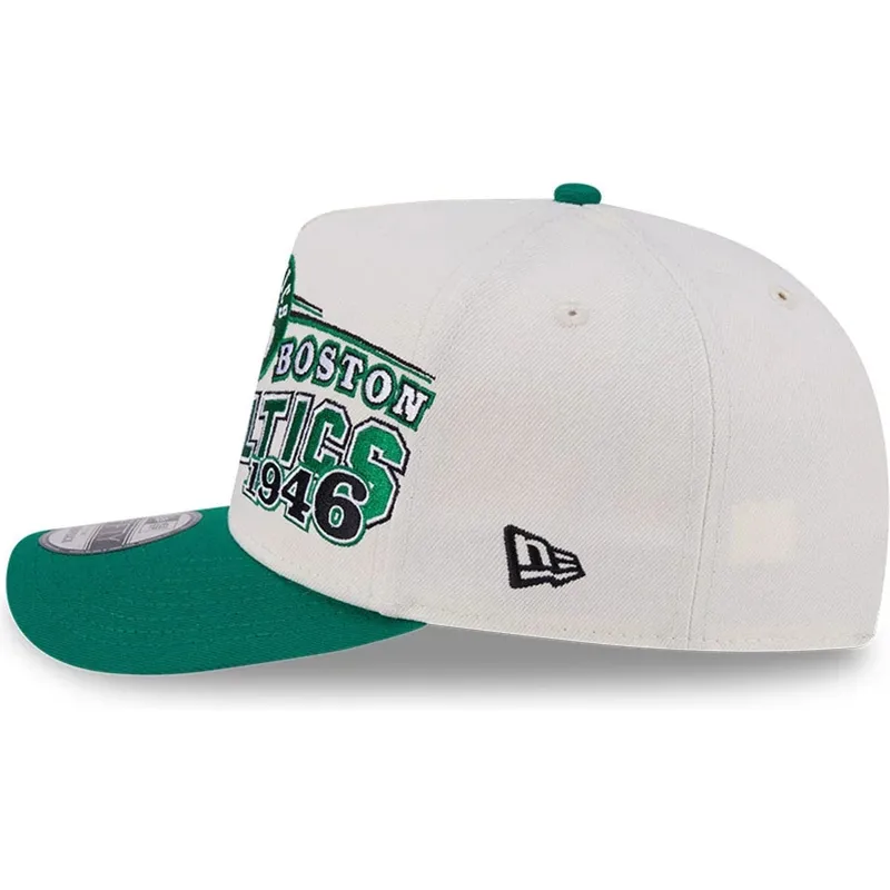 casquette-courbee-beige-et-verte-snapback-9fifty-a-frame-classic-boston-celtics-nba-new-era