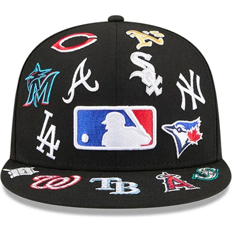 casquette-plate-noire-ajustee-59fifty-all-over-mlb-new-era