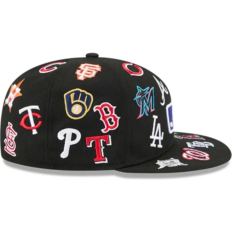 casquette-plate-noire-ajustee-59fifty-all-over-mlb-new-era