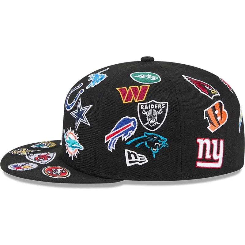 casquette-plate-noire-ajustee-59fifty-all-over-nfl-new-era