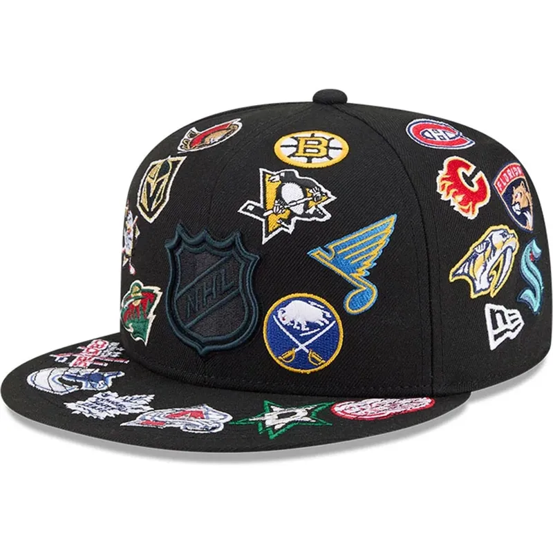 casquette-plate-noire-ajustee-59fifty-all-over-nhl-new-era