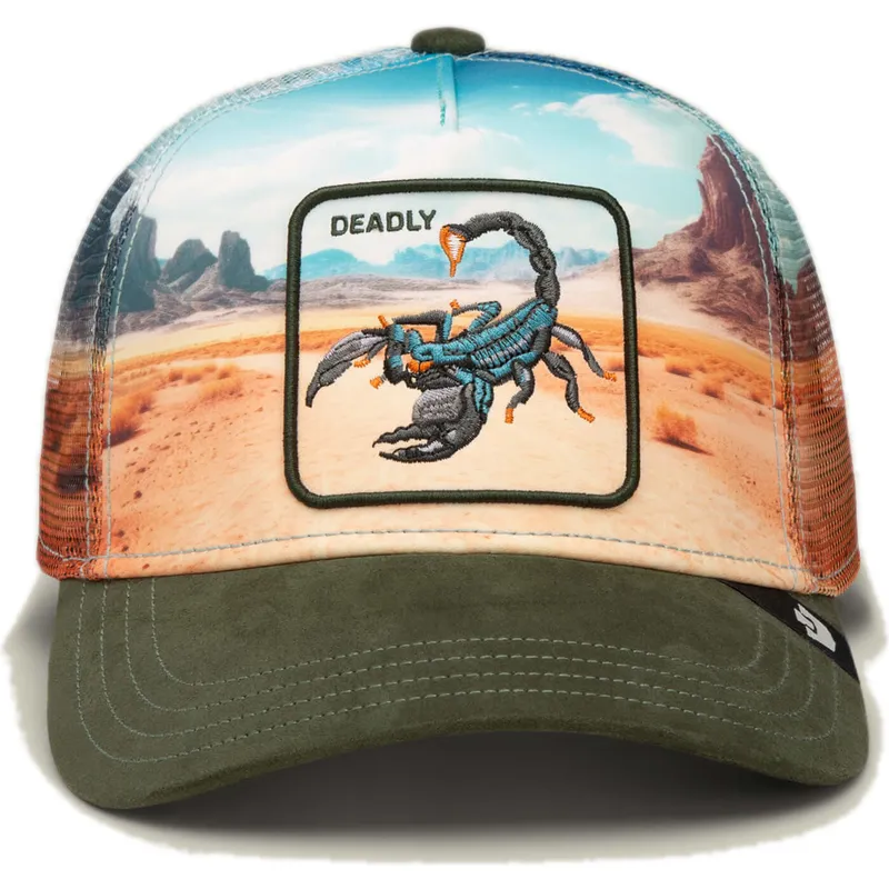 casquette-trucker-multicolore-scorpion-deadly-scorpion-in-the-element-the-farm-goorin-bros