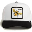 casquette-trucker-blanche-et-noire-abeille-queen-microsuede-bee-the-farm-goorin-bros