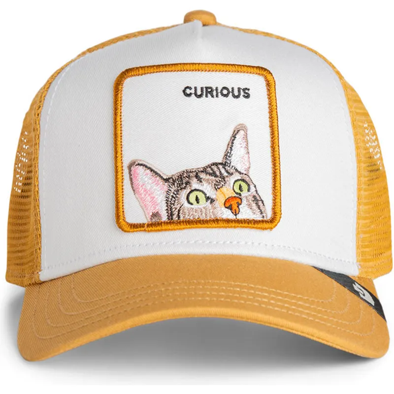 casquette-trucker-marron-pour-enfant-chat-curious-cat-mini-the-farm-goorin-bros