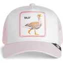 casquette-trucker-blanche-et-rose-pour-enfant-oie-whisper-silly-the-farm-goorin-bros