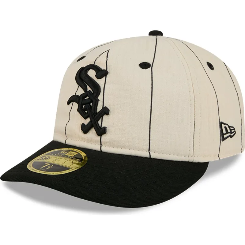 casquette-plate-beige-ajustee-59fifty-retro-crown-linen-chicago-white-sox-mlb-new-era